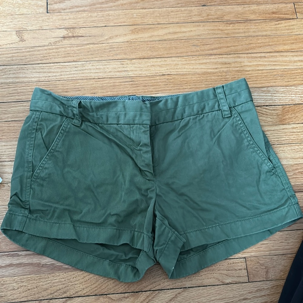 J Crew Chino green shorts. Size 4